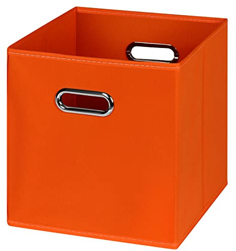 HEAYEEG Black Foldable Storage Cubes Bins , Fabric Storage Box Cubes Organizer Baskets with Dual Handles for Home Organizer(Orange)