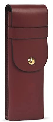 Betterday Studio Leather Pen Case - Slim Fountain Pen Pouch & Organiser, Aesthetic School Pencil Case, Adult Pen Holder, Pen Case for Men, Adult Pencil Case (Burgundy)