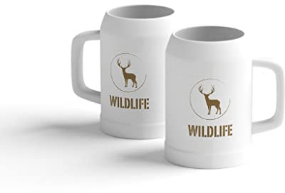 easyprint Bierkrug personalisieren | Hirsch | Wildlife | viele Größen | selbst gestalten | Humpen | Bierseidel | Maßkrug | Jagd | Jäger | Survival | Bierglas (500 ml Krug)