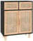vidaXL Sideboard Schrank Anrichte Beistellschrank Kommode Mehrzweckschrank Standschrank Schwarz 60x30x75cm Massivholz Kiefer Natur-Rattan