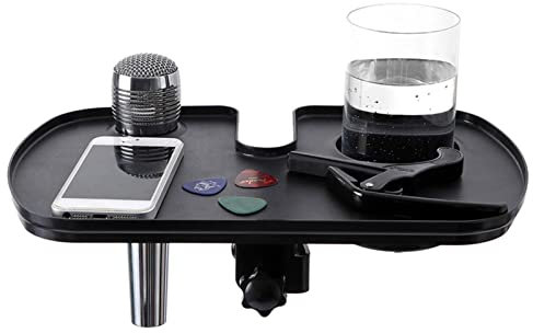 Mikrofonständer-Tablett, multifunktionales Rack für Notenständer mit Getränkehalter, Soundkarten-Ablage, Zubehör für Aufnahmen, Rundfunk, Performance und Live-Streaming Samuliy