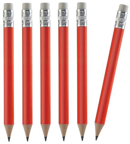 TH Golf Golf-Bleistifte, 100 Stück, 10,2 cm, Mini-Halbstifte mit Radiergummi, geschärftes Holz, Mini-rund, für Schulen, Hochzeit, Kleinkinder, Zuhause, Unternehmen, mehrere Farben (rot)