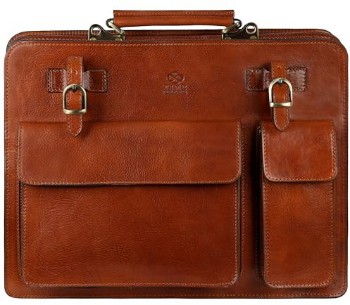Time Resistance Cartella in Pelle – Borsa da Lavoro Uomo – Valigetta Business Vintage Elegante