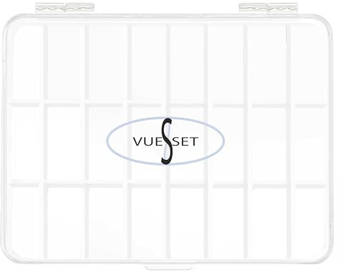 Vueset Leere Gitter-Make-up-Palette mit 24 Abschnitten, ideal für professionelle Haar- und Make-up-Künstler, Lidschatten, Lippenstift, Haar-Accessoires-Palette, weiß, 11.43x10.16x3.175 cm (Pack of 1)