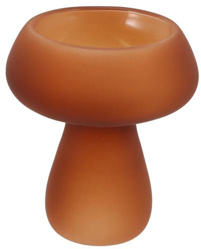 AOKWAWALIY Kerzenhalter aus Glas, Pilzform, höhenverstellbar, für Innen- und Terrasse, dekorativer Kerzenständer