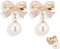 Bow Earrings Schleifen Ohrringe Gold für Damen Perlenohrringe Schleife Perlen Ohrringe Süße Rosa Schmuck für Women Ein tolles Geschenk für Frauen（mit Box）