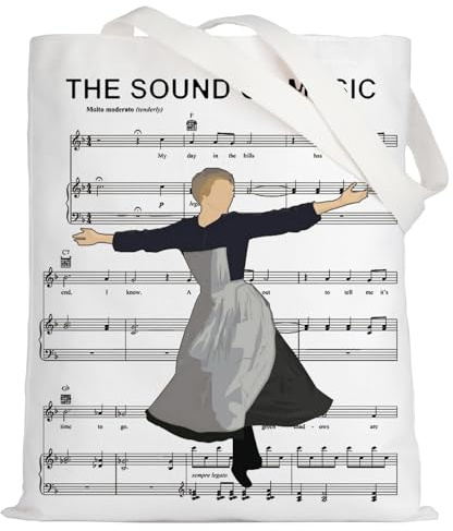 LEVLO Tragetasche mit Sound Of Music, Julie Andrews Fans, Geschenk, Sound Of Music Theater, wiederverwendbare Einkaufstasche, Broadway Musical Merch