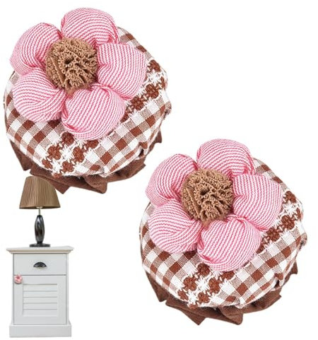 Rurunklee Door Knob, Cloth Flower Door Handle Protectors, Round Knob Covers, Door Knob Cushion, Non-Slip Door Handle Gloves for Drawer, Closet