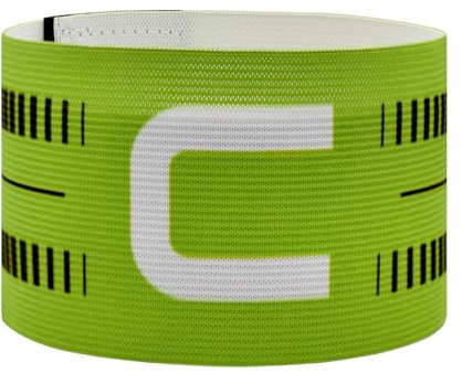 Mezeic Kapitänsbinde für Fußball Unisex C Kapitänsbänder Jugendliche & Erwachsene Kapitäns Armband Elastisch Einstellbare Sport Armbinde - Grün