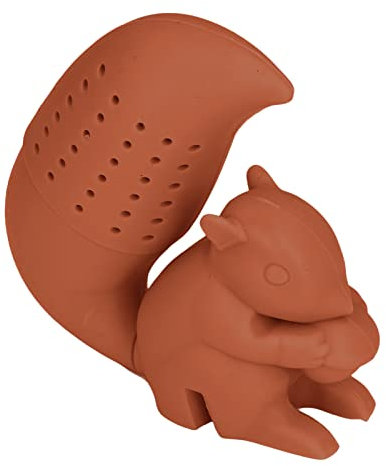 Dussdote, Lebensmittelechtes Silikon, Wiederverwendbares Eichhörnchen-förmiges Teesieb, Teefilter Für Teetrinker(Braun) Teesieb Für Losen Tee