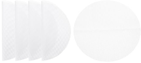 uxcell 5 Pcs 6.3 Inch Non-Stick Silicone Steamer Liners Mesh Mat, Reusable Round Steamer Mesh Pastry Dumplings Pad Mat, White