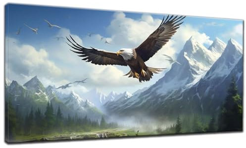 Adler Diamond Painting Groß XXL 40x90cm, 5D Diamond Painting Tier, Full Diamond Painting Eckige Steine Bastelset Erwachsene, Malen Nach Zahlen Diamond Painting, Geschenke für Frauen Zimmer Deko A-4