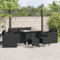 Willood 6 TLG. Rattanmöbel Gartenbank Rattan Garten Sitzgruppe Gartenlounge Gartenmöbel Set Sofagarnitur mit Kissen Schwarz Glas Tisch