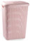 Acan Tradineur - Cesto para Ropa Sucia con Asas y Tapa, pongotodo Rattan de plástico, Cubo para Colada, imitación Mimbre, Fabricado en España (Rosa - 60 L)