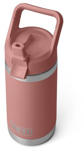 YETI Rambler Jr Kids Bottle, Vacuum Insulated Stainless Steel Bottle with Straw Cap, Sandstone Pink, 12 oz (354 ml)