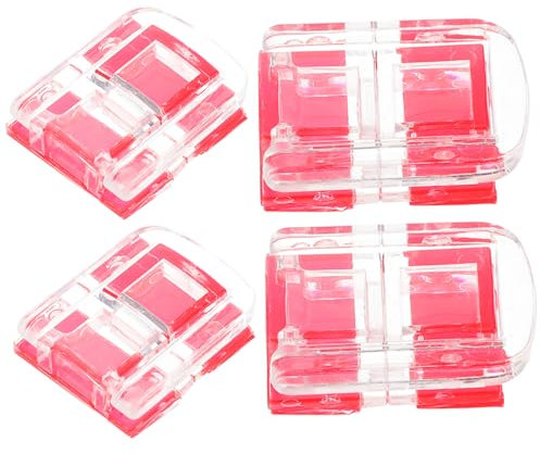 CRILSTYLEO 4pcs Self-Adhesive Acrylic Clasp Hasp Latch Easy Install No Drill Security Lock for Cabinets Transparent Flat Mount Design for Home Office Pet Safety