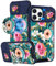 VincitoreModa for iPhone 13 Pro Max Case - [2in1] Cute Girls Women Flower Floral Compatible with MagSafe Ring Stand Design Slide Camera Cover for Apple for iPhone 13 Pro Max Phone Case 6.7