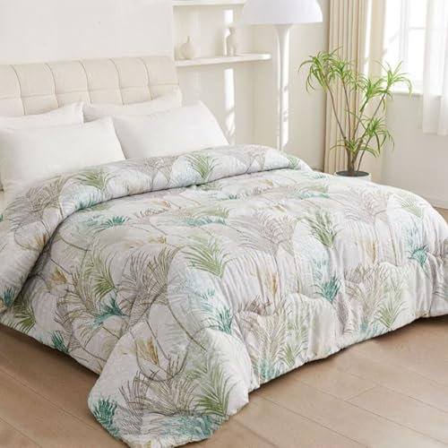 GREATOYAR Edredón Nórdico Doble Cara, Relleno Nórdico, Edredón de Microfibra, Microfibra Suave, Antiácaro, Hipoalergénico, Transpirable, Moderno, Ligero, 200x230cm, para Cama 135cm, Hoja Plátano Verde