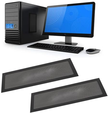 2-Piece PC Fan Dust Filter Magnetic Frame, Fine Mesh PVC Filter Grills for ATX 120x360mm PC Cooler Fans (Black)