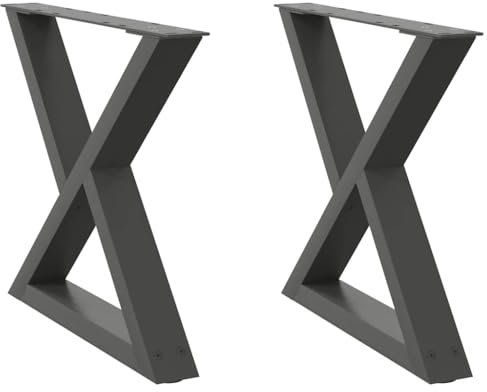 vidaXL Pieds de table basse 2 pièces Anthracite 50 x (42-43,3) cm Acier