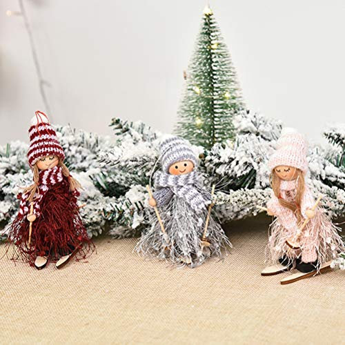 Weihnachtsdekorationen Puppe Schöne Holzfaser Quaste -Garn Ski Puppe Schöne Weihnachtspuppe Pflege für Weihnachtsbaumbett H Graue Junge das Wird das Ambiente für über Geländer in
