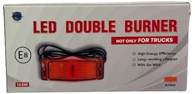 Direct Trade Service LED-Doppelleuchte für LKW und Transporter, Amber Glas