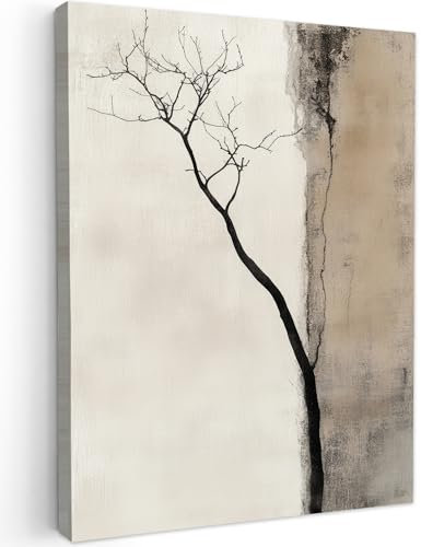 MuchoWow© Impressions sur Toile 30x40 cm Deco Tableau Murale Decoration Salon Peinture Tableaux Chambre Toiles Maison Wabi-Sabi - Plante - Beige