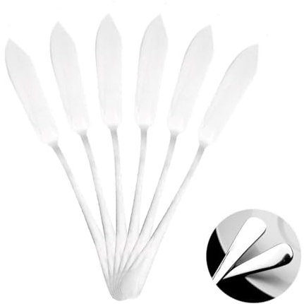YIJIA | Pack de 6 Pala de Pescado Acero Inoxidable 21 x 2.2 cm - Acabado brillante | Aptos para lavavajillas