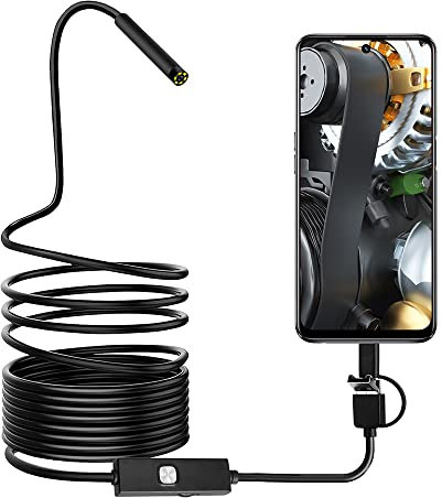 Joyance 3 In 1 Endoscope Camera, 0.P USB Inspection Camera with Adjustable LEDs, 1 Meter Waterproof Borescope for Android Devices
