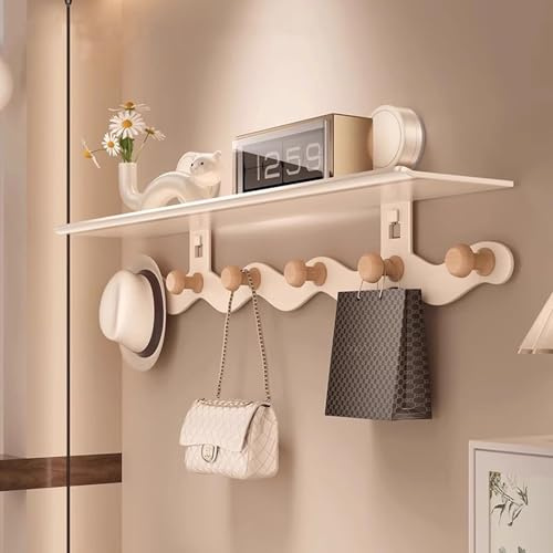 CZKDTT Saugnapf Haken Türhaken zum Einhängen Weiß, Türgarderobe Kleiderhaken Tür, Robust Türgarderobe zum Einhängen mit 5 haken Garderobenhaken, Kleiderhaken Wand 36cm