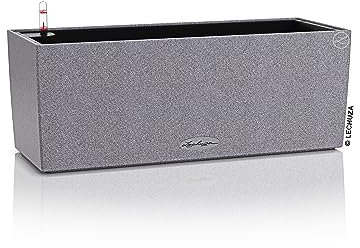 Lechuza – Pot de Fleurs d’Extérieur et d'Intérieur – Stone Balconera – Réserve d'eau Intégrée – Coloris Gris Pierre – 50 × 19 × 19 cm (Lot de 6)