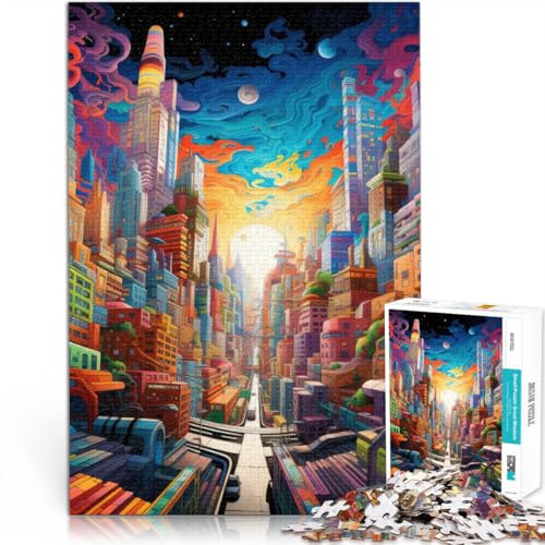 Quizspiel Lebendige paranormale Stadt Puzzle 1000 Teile für Erwachsene 26x38cm Die Liebe zwischen Paaren stärken Geeignet ab 14 Jahren