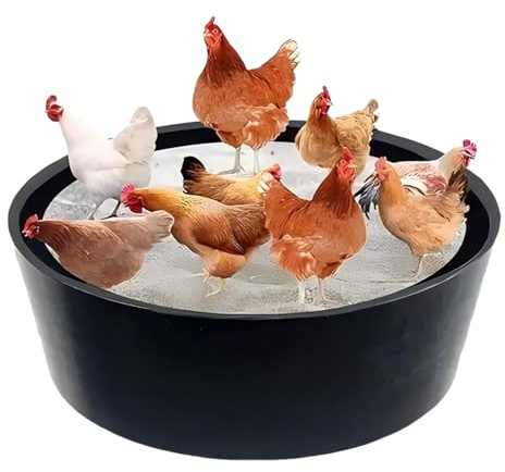 Davivian Bagno Di Terra Per Pulcini | Vasca Per Bagno Di Sabbia Per Galline - Contenitore Regolabile Senza Fondo 63 cm per Uccelli da Cortile Anatre Stia Galline Gallo Pulito