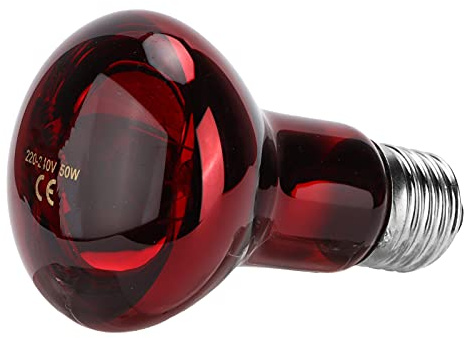 Aramox Reptilien-Infrarot-Wärmelampe, Quarzglas-UVA-Heizlampe 50 W für Terrarien, Eidechsen, Schlangen, Schildkröten