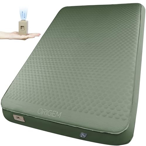 Origem Luftmatratze 140x200 cm, Isomatte selbstaufblasend für 2 Personen | Elektrischer Pumpe, 10 cm dicke luftbett Matratze Schlafmatte Aufblasbar Langlebig Thermal für Outdoor, Wandern, Zelt