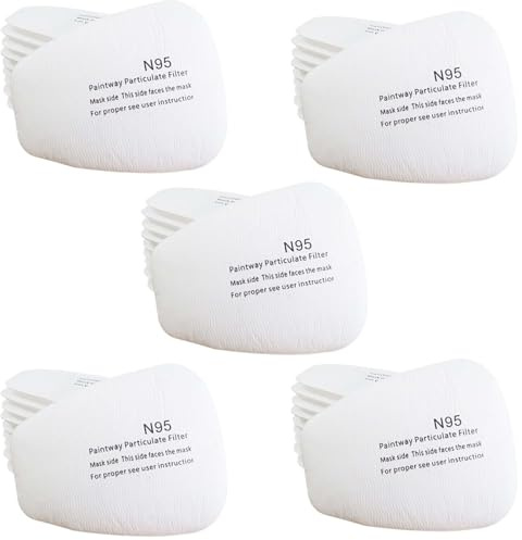 YUZHEDM 40 Stück Filter Filter FüR Atemschutzmaske Baumwollfilter 5N11CN Einlegefilter Lackiermaske Baumwollfilter Partikelfilter Set Staubfilter für Lackieren Feinstaub