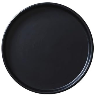 ZKALQECNF Portici Sottovaso Rotondo for Fiori, in Ceramica, for Pallet, Multicolore Interni(Nero,Grande)