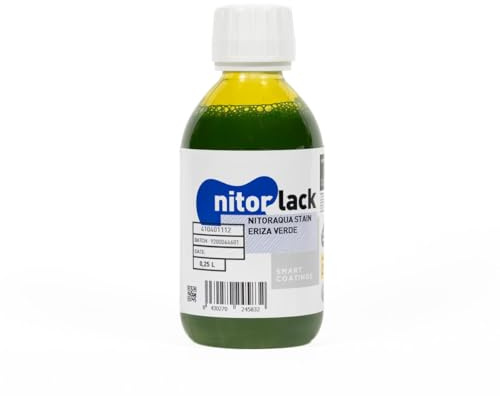 NITORLACK Tinte VERDE para Madera, Tinte al Agua para Guitarra, Aplicación Manual con Esponja