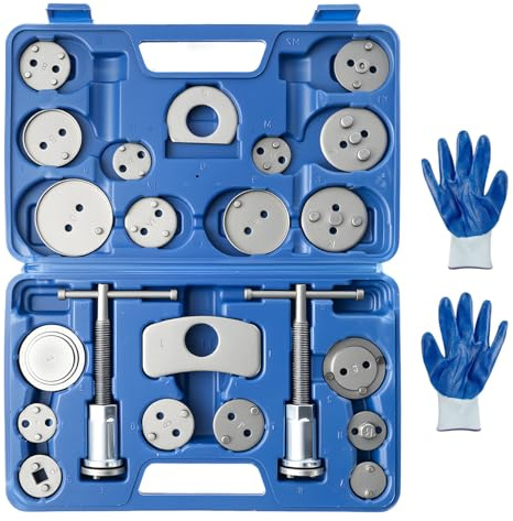 JF HOME BLISS 22Pcs Brake Caliper Rewind Tool Kit Universal Disc Brake Piston Wind Back Tool Set for Cars Trucks & SUVs Heavy-Duty Caliper Compression Tool for Front & Rear Brake Pad Replacement