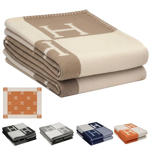 AAFGVC Crystalli Sofadecke Kuschelig Kaschmir Wolle 130 x 180 cm Fluffy Blanket Warme Decke Für Sofa Und Bett Im Winter (Khaki)