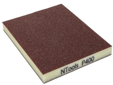 Ntools GSD - Kit de 20 éponges de ponçage Grain 400 | Éponges abrasives pour Bois, Plastiques, métaux, Vernis, apprêts et Autres Surfaces | Utilisables à Sec et à l'eau | Grain 400 | 20 pièces