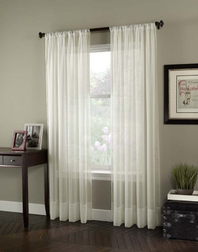 Curtainworks Soho Voile Sheer Curtain Panel, 59 by 120, Oyster,1Q80400COY