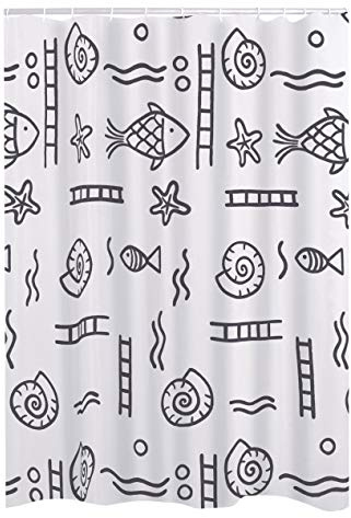 RIDDER Duschvorhang Textil Neptun grau 240x180 cm