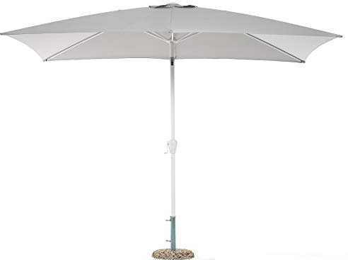 IFUORICASA Ombrellone Palm Beach, Bianco, 3 x 2 m, Quadrato