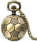 JewelryWe Vintage Cartoon Fußball Taschenuhr Analog Quarz Uhr Kettenuhr Halskette Kette Bronze