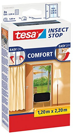 4 Packungen tesa 55389-21-00 Fliegengitter anthrazit 220 x 120 / Comfort-Tür 2 x 65cm