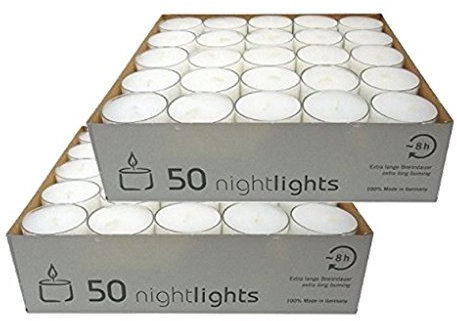 OloreHome 100 Clear Cup Tealights Long Burn Time 7-8 Hrs
