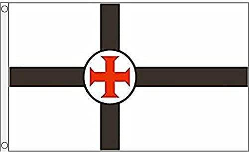 AZ FLAG - Bandera Sociedad Secreta Del Orden Del Temple - 150x90 cm - Bandera Templarios 100% Poliéster Con Ojales de Metal integrados - 110g - Colores Vivos Y Resistente A La Decoloración