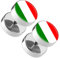 Piercingfaktor Runde Ohrringe Ohrstecker Fake Piercing Ohr Plug Flesh Tunnel Platte Stecker Fussball EM & WM Länder Flagge Fanartikel Italien