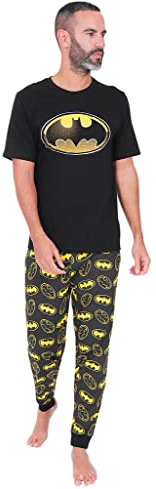 BATMAN Plus Size Pyjama aus Baumwolle Charakter, Herren, Schwarz,Größen M bis 5XL (2XL)